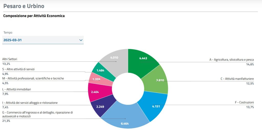 composizione attività economiche pesaro urbino
